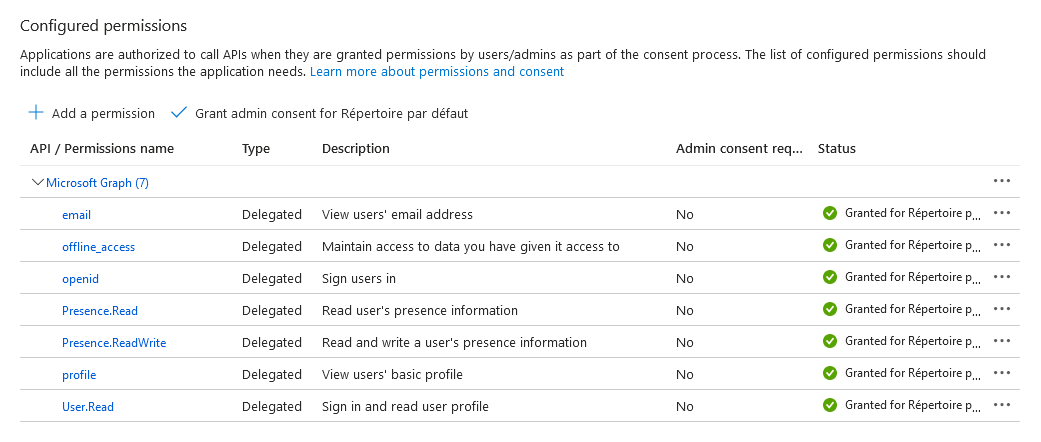 MS Azur permission app form