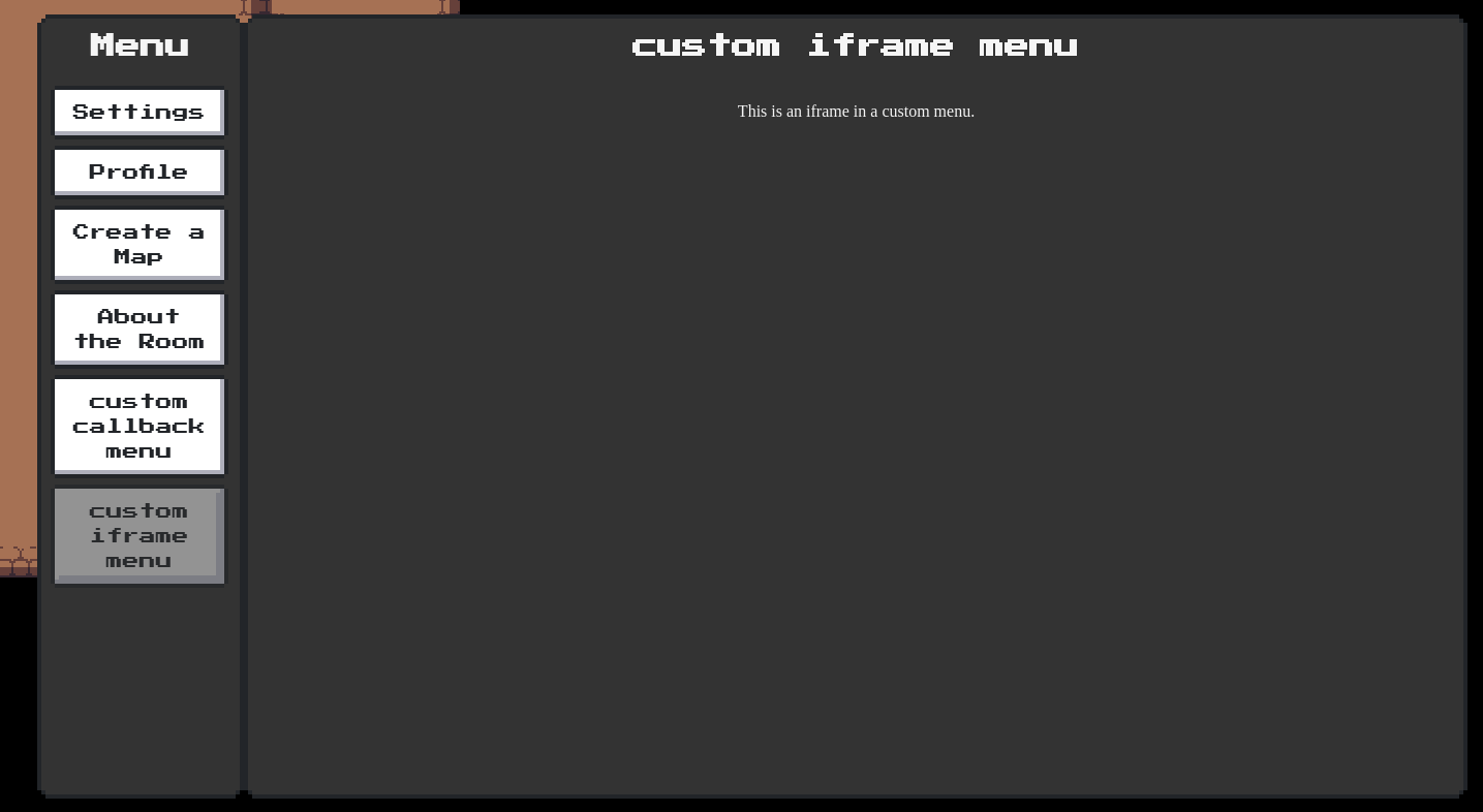 Custom Menu Iframe