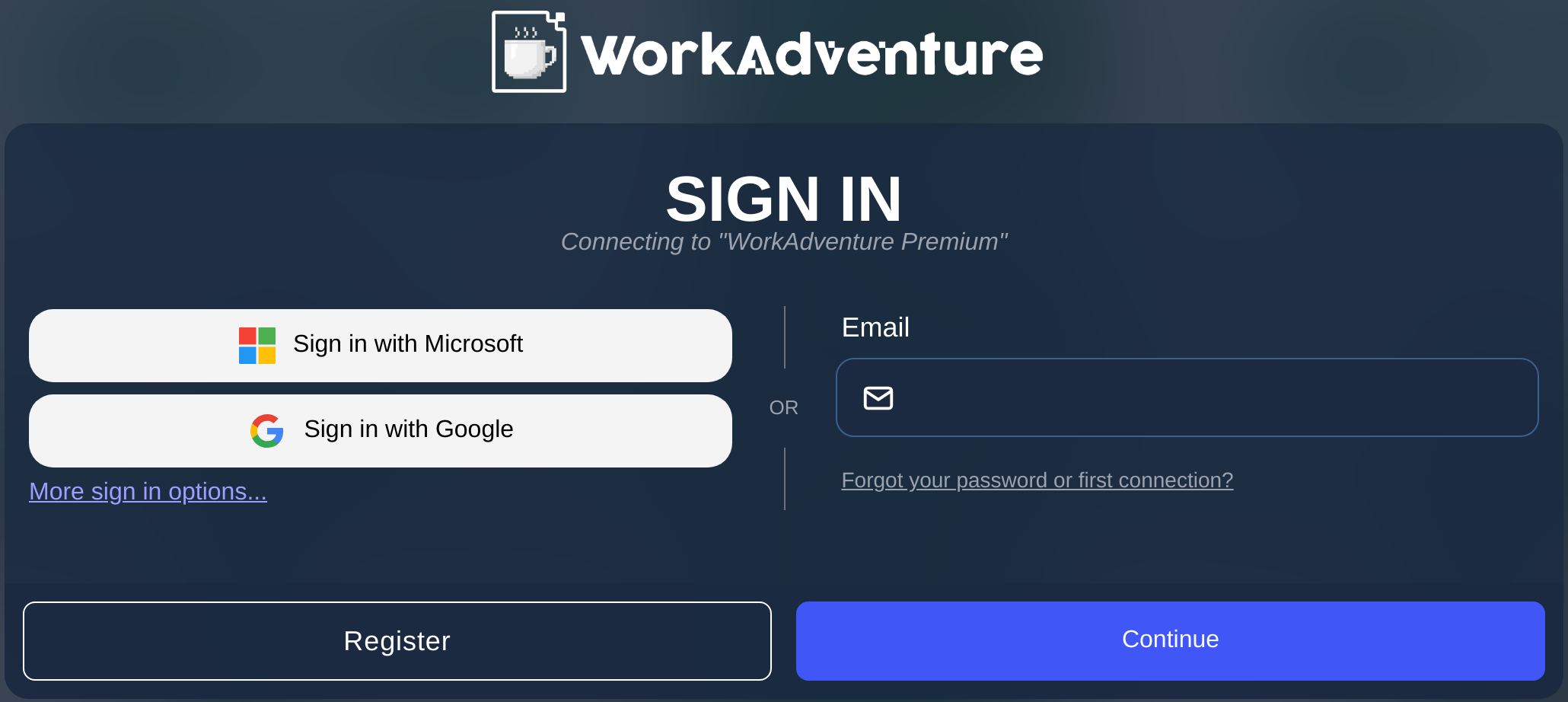 The login screen of the world: no way in without an account