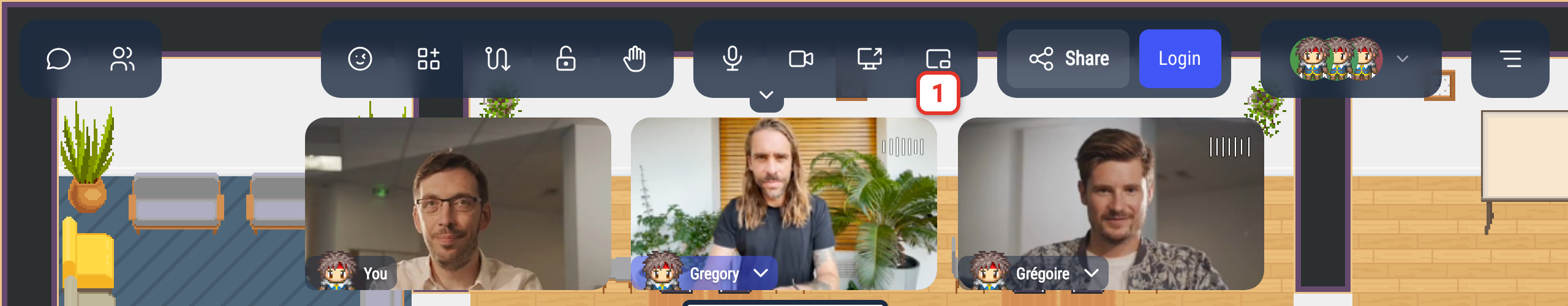 The picture-in-picture button in the action bar
